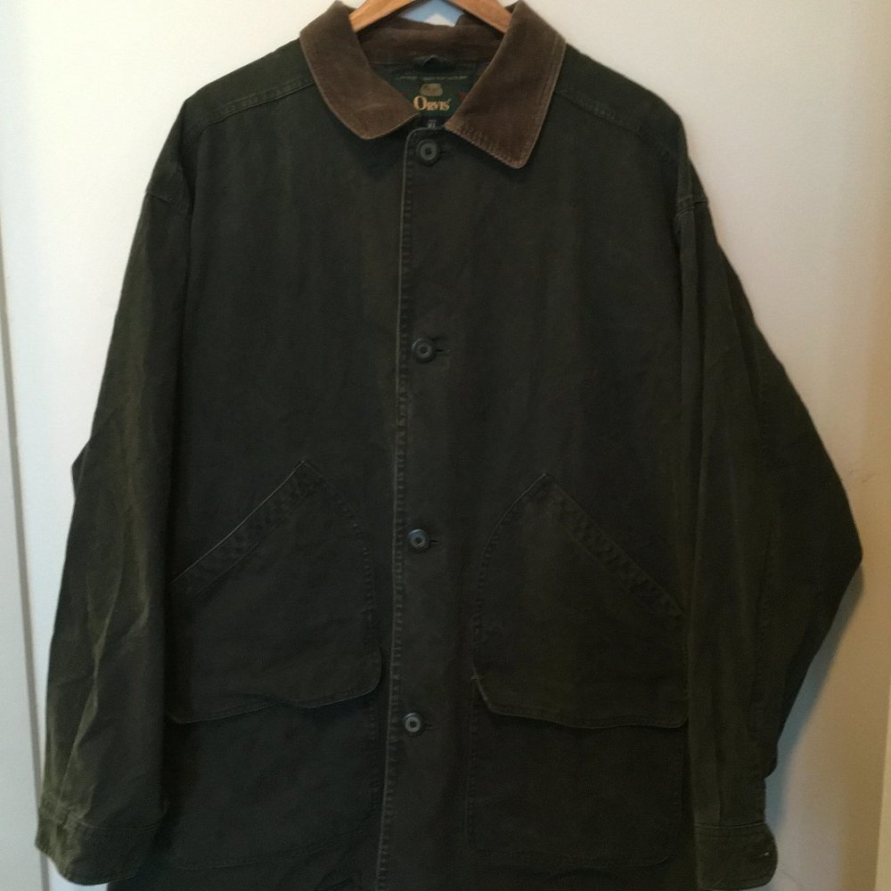 Orvis Mens Green Canvas Coat